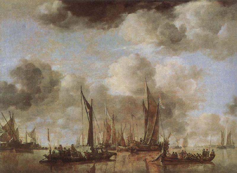 Jan van de Cappelle A Shipping Scene with Dutch Yacht